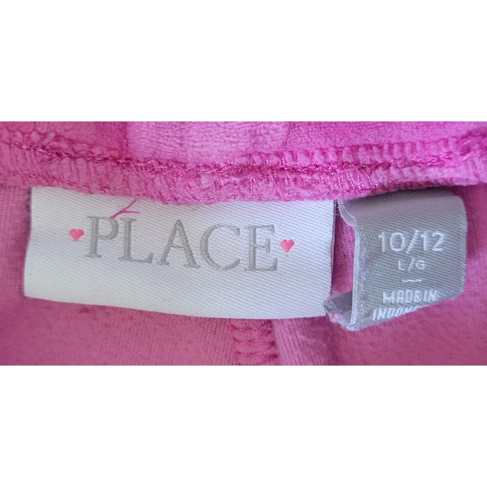 The Children's Place Girls 10/12 Pink Velour Track Pants Y2K Straight Leg